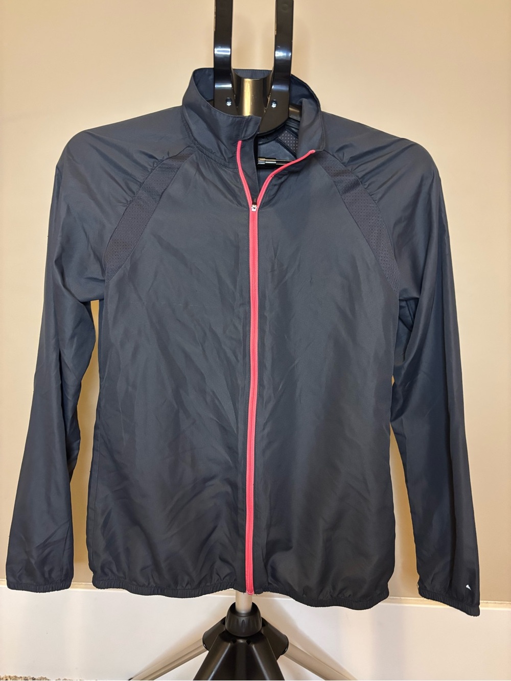 C9 Champion Women’s Running Jacket Black Pink Full Zip Athletic Windbreaker XS